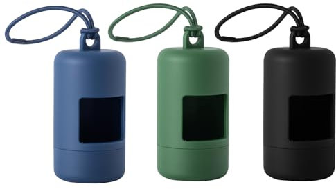 Hundekotbeutelhalter,Hundekotbeutelspender mit Elastisches Seil,Kunststoff Rotation Achse,Tragbar Kotbeutelspender für hunde,Set mit 3 Stück
