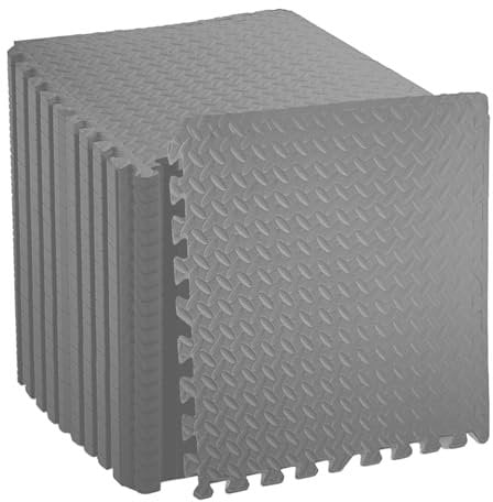 MaxStrength EVA Puzzle Exercise Mat – 12mm Thick Jigsaw Gym Mat, Baby Play Mat, Rubber Tile Interlocking Floor Mats Cushion Flooring for Gym, Home, Garage, Pool Workout Mat