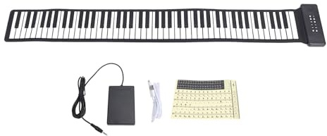 Rollen Sie Flexible Klavier -Tastatur für Kinder Anfänger Tragbare Faltbare 88 Tasten Silikon Bluetooth Piano Pad mit Lautsprecher