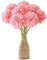 JOZMMZEOOA 12 Stück Hortensien Kunstblumen,Künstliche Hortensien Plastikblumen Kunstblumen Seiden Kugel-Chrysanthemen Seide Pompon Chrysantheme Dekoblumen,für Hochzeits Deco,Heimdeko,Büro (Rosa)