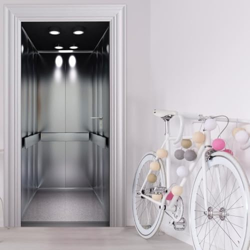 Tizhweqo Türtapete Selbstklebend 86x200 Aufzug Türfolie Türposter Aufzug Fototapete Türklebefolie Wandbild Türaufkleber Wandtapete 3D Effekt für Wohnzimmer Schlafzimmer Küche b8087
