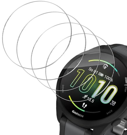 TUTUO [4 Piezas Protector de Pantalla Compatible con Garmin Forerunner 165 Cristal Templado, 9H Dureza Vidrio Templado Film Protection, Anti-Arañazos, Sin Burbujas