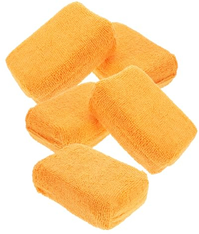 Garneck Wachsapplikatorpad 5 Stück Mikrofaser für Autopflege und Glas | Orangefarbene Pads, Effiziente Reinigung und Glanzpflege, Geeignet für Haushalt und Fahrzeugaufbereitung