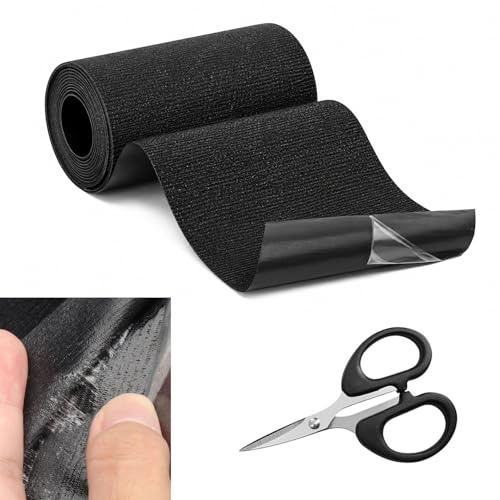 Flicken Selbstklebend Stoffklebeband, 10cm x 2m Gewebeband Schwarz | Reparaturband Textilklebeband für Stoff Sofa RV Markise Stühle Daunenjacke Segeltuch Zelt Reparatur Klebeband Textilkleber