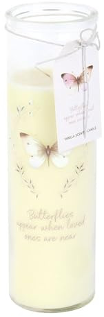 Butterflies Appear Vanilla Scented Tube Candle | Memorial Remembrance Candle with Sympathy Message | 55 Hour Burn | Bereavement Gift for Loved Ones