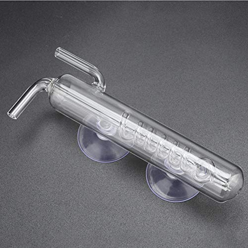 Haofy Atomizador de Vidrio con Contador de Burbujas de CO2 con Regulador en Espiral 5,9 X 1,8 X 1,0 Pulgadas para Acuarios Plantados de Agua Dulce Cristal Transparente Visibilidad de Burbujas Entrega