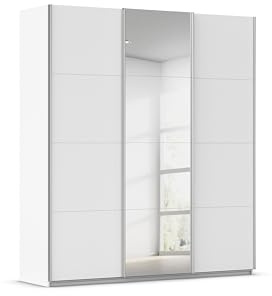 Rauch Möbel KULMBACH, Schwebetürenschrank, Farbe Weiß, Breite 203 cm | Kleiderschrank mit Schwebetüren, Schiebetüren, 3-türig, mit Spiegel, Zubehör Classic, Schlafzimmer, Jugendzimmer, Garderobe