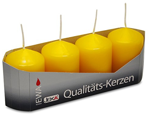 OLShop AG 3er Pack Stumpenkerzen goldgelb, ca. 40 x 60 mm (3 x 4 Stück) Kerze Kaminkerze Laternenkerze Dekoration