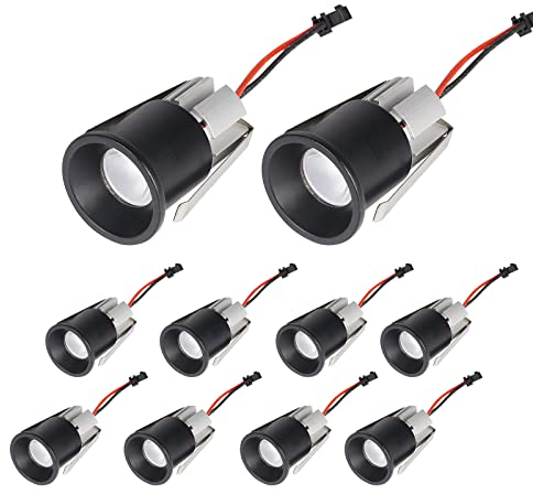 JOYINLED 10PCS 3W Mini LED Deckenleuchten Einbauleuchten Spot Licht schwarzes Set für Cree LED, 3000 K + Treiber, offenes Loch 28mm