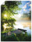 ARTLAND Wanddeko Poster & Kunstdrucke Wandposter 90x120 cm Natur Landschaft Wald Baum See Steg Sommer Sonne Gräser T0WD