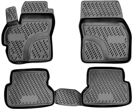 OMAC Gummimatten Fußmatten kompatibel mit Mazda 3 2003-2009 TPE Automatten Schwarz 4X