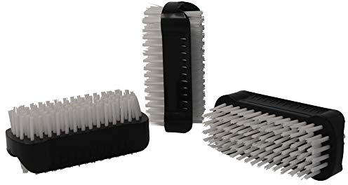 Parsa Beauty Doppelseitige Handwaschbürste für Nägel & Hände - 3er Set Schwarz, Ideal für Bad & Werkstatt, Weiche Borsten, Kompakt & Langlebig