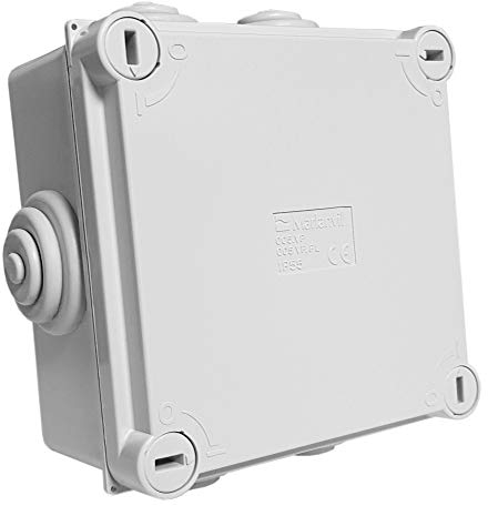 Abzweigkasten 98x98 IP55 Aufputz Abzweigdose mit Drosseln Verbindungsdose Kabelabzweigkasten 005.VP Marlanvil 2336