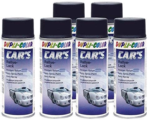 Duplicolor Car's Rallye Lack Lackspray schwarz glänzend 6X 400 ml.