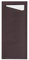 PG PrimeGuest SUPPLY Servietten Bestecktasche für Besteck Prime Fit 85x190mm, mit Serviette in Weiß, ideal für Gastronomie und Feiern 500 Stück (Braun)