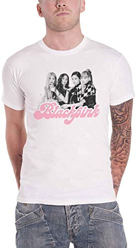BlackPink T Shirt Photo Tee Band Logo Nue offiziell Herren