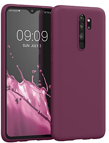kwmobile Hülle kompatibel mit Xiaomi Redmi Note 8 Pro Hülle - weiches TPU Silikon Case - Cover geeignet für kabelloses Laden - Bordeaux Violett