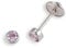 Turmalina - Pendientes bebe niña piedra rosa de Plata de Ley 925, pendientes con circonita rosa, tamaño de 3 mm, de la marca de joyería Turmalina by Martina
