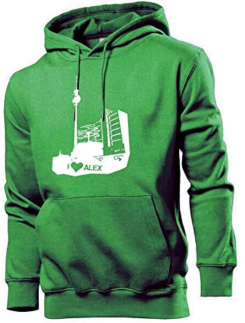 Generisch I Love Alex in Berlin Männer Hoodie Sweatshirt Grün M