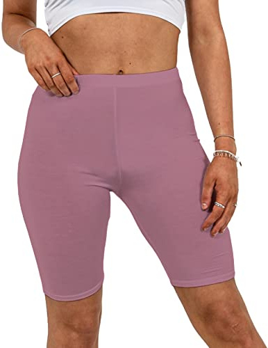 Missloved Damen Fahrrad-Leggings, 1/2 Fitnessstudio, aktiv, lässig, Shorts, rose pink, 34-36