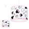 Light-Home - MINNIE - Abat Jour Suspension Luminaire Lustre - Moderne Abat Jour Plafond - Métal et Tissu - E27-1-Lumières 20 cm - Blanc et Rose