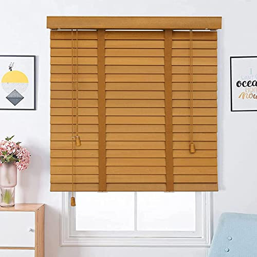 Tende Veneziane Legno Con Lamelle Da 50mm,Veneziane Orizzontali Per Interni Esterni,Persiane Per Il Trattamento Delle Finestre,Tenda Veneziana in Legno Massiccio Oscuranti,W×H-60x120cm/23.5x47in