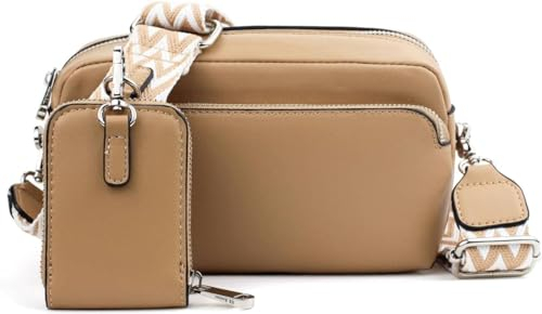 ER.Roulour Umhängetasche Schultertasche Damen Klein Crossbody Bag Handytasche mit Breitem Schultergurt und Münze für Outdoor Reise