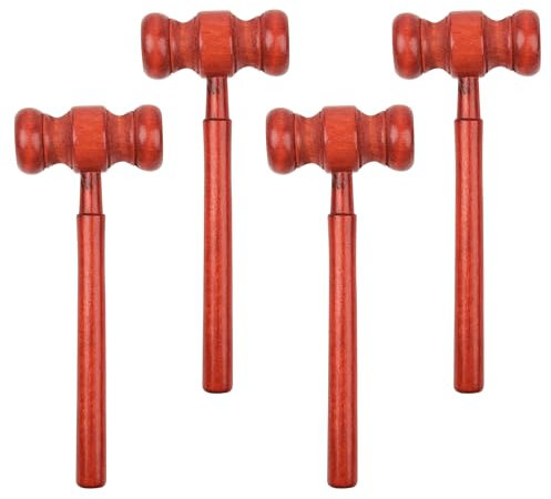 HIXNUG 4 Pieces Judge Gavels Mini Wooden Judge Hammer Role Play Toys for Lawyer Judge Auction Cosplay
