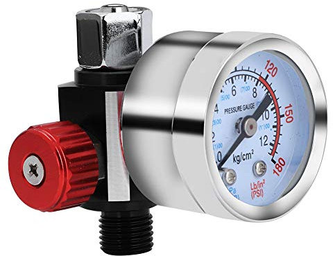 Spray Gun Pressure Gauge Regulator, Adjustable Mini Spray Paint Gun Air Pressure Regulator Gauge Pneumatic Tool Accessories