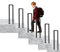 Barandilla Escalera Forma U Exterior, Pasamanos Negro, Barandillas Escaleras de Hierro para Interiores, Pasamanos Escalera Forma de U (Negro U, 45cm)