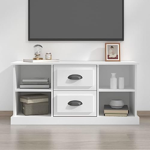 FENLAX Mueble Salon Moderno TV Mueble Televisión Aparador TV Armário de TV 99,5x35,5x48 cm Blanco