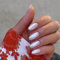 SINLOV Lot de 24 faux ongles longs en forme d'amande - Blanc brillant - À presser - Faux ongles ballerines - Couverture complète - Pour femmes et filles