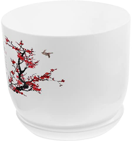 BESPORTBLE Bonsai Blumentopf Mit Untersetzer Für Orchideen 18cm Stabiler Harz Pflanztopf Für Innen Und Außen Mit Abflussloch Langlebig