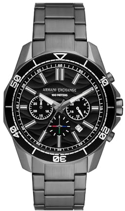 Armani Exchange Herren Uhr Chronograph Edelstahl anthrazit, AX1959