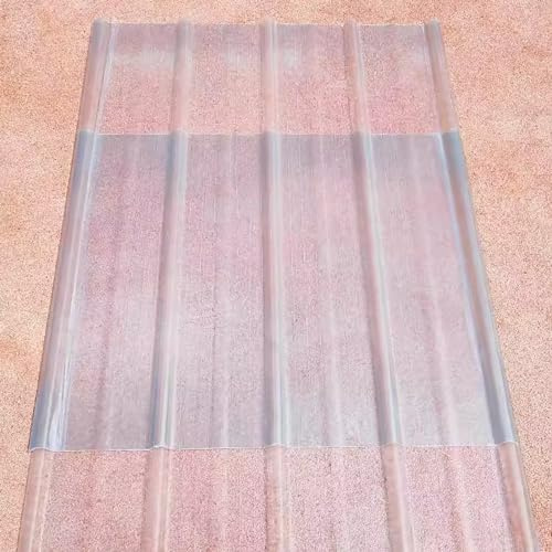 2.2mm Thick FRP Daylighting Panels,Clear Roof Sheet,Transparent Roofing Sheet,Corrugated Roofing Material,Rainproof Board,Sunroom Daylighting Plate,for Canopy Balcony Carport (0.9x1.6m/35x63in,10 PCS)