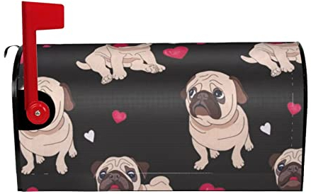 Magnetischer Briefkasten mit niedlichem Mops-Aufdruck, in verschiedenen Größen