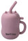 TYRY.HU Tasses avec Paille Nom Personnalisé Enfant Silicone Gobelet d'entraînement pour Bébé avec Poignée Dinky Cup et Tout-petit Tasse Apprentissage Rose Foncé