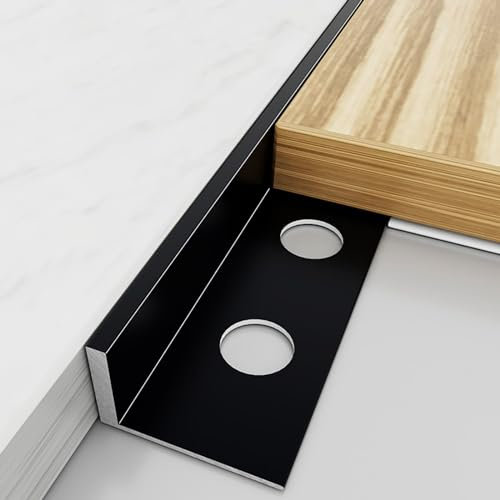 Fliesenprofil Lang 125CM*2 Stück Fliesen Abschlussleiste Abschlussprofil L-profil Kantenschutz Für Keramikfliesen, Böden, Täfelungen(Schwarz,Höhe: 7.8 mm)