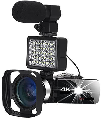 AUBEST Caméra vidéo Caméscope Vision Nocturne 4K caméscope numérique caméra vidéo Professionnelle for Flux en Direct 18X 48MP Photographie Vlog enregistreur(NO SD Card,Kit)