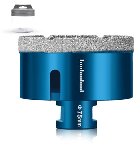 Broca de diamante con 75 mm x M14,Broca para azulejos, gres porcelánico, para cerámica, granito, vidrio, porcelana, amoladora angular