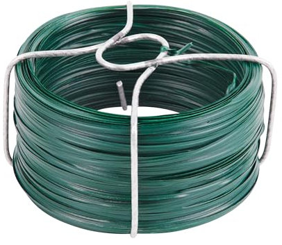 Alberts 854102 - Filo di legatura, rivestito in plastica verde, lunghezza 50 m, diametro filo 0,4 mm, set da 10 pezzi