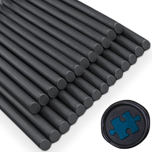 Ioggtser 26 Black Wax Seal Sticks for Glue Gun, Wedding Invitations, Cards, Envelopes