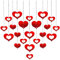 JEYORZY 60PCS Hängende Herz Girlande Rot Valentinstag Glitter Heart Swirl hängende Dekoration Herzen Deko Banner Deckenhänger für Wand Fenster Tür Heiratsantrag Hochzeit Antrag Romantisch deko