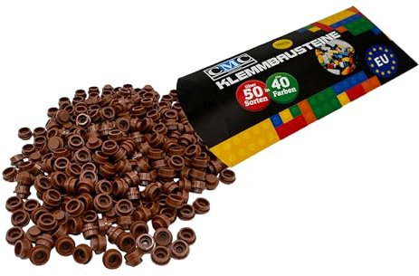 100 x Platte Plate Bausteine 1x1 Noppen Rund Kompatibel vers. Farben Tiles Klemmbausteine Mosaik 4073 Plate round (090 - Braun)