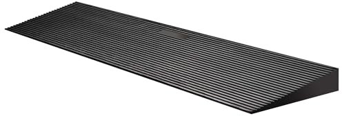 Wiltec Rampa de Goma 900 x 250 x 45 mm Recortable a Medida con Capacidad de Carga de 50 toneladas y Superficie Antideslizante, Ideal para bordillos y umbrales