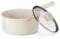 Redchef Ceramic Nonstick Saucepan with Lid,20cm Small Cooking Pot, Non Toxic Sauce Pans for Kitchen, Cool Handle PFAS Free Compatible with All Cooktops, White