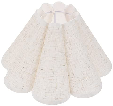 Luxshiny Tischlampenschirm Aus Stoff Im Koreanischen Stil Lampenschirm Im Blütenblatt-Design Geeignet Für E27-Lampen Beleuchtungszubehör Vintage-Dekoration Hängelampenschirm (24 5 Cm).