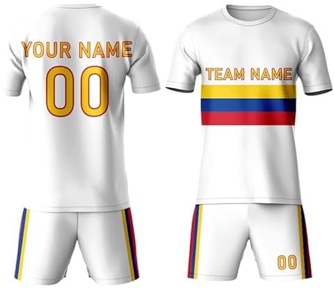 Custom Football Kits 2026 World Cup Qualifier – Trikot-Set für Männer, Frauen, Kinder – Teamnamennummer, Logo hinzufügen Soocer Shirt und Shorts, weiß, 150