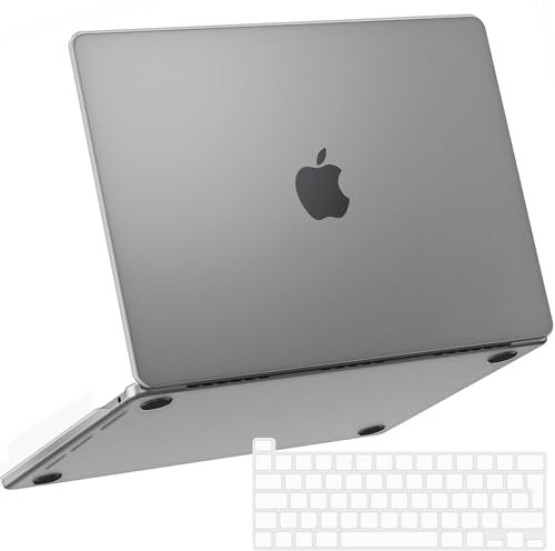 NPUOLS Hülle Schutzhülle für MacBook Pro 13 Zoll Hülle M2 M1 2023 2022 2021 2020 Modell A2338 A2289 A2251, Ultradünne Hartschale Schutzhülle Case und Ultradünner TPU EU Tastaturabdeckung, Matt Grau