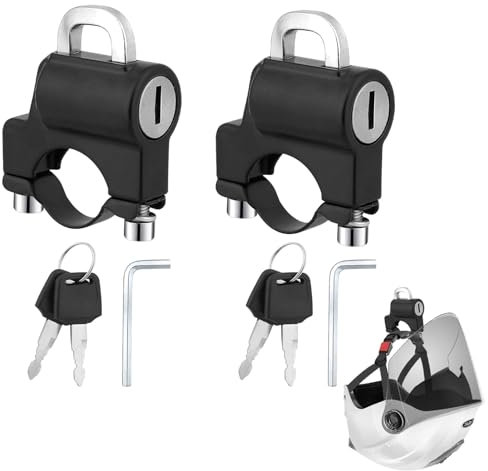 Lot de 2 verrous de casque de moto - Verrou de casque de moto - Verrou de sécurité pour casque de moto - Gadget de moto - Noir